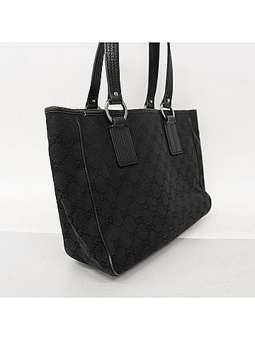 Gucci Gucci GG Canvas Tote Bag 113019, Black, Women's (view 2)