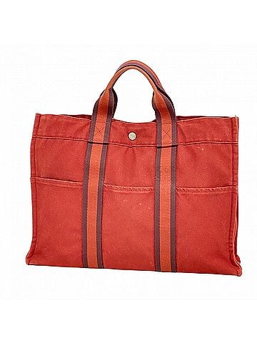 Hermès Hermes Fourre-Tout MM Canvas Tote Bag, Red, Men's & Women's (view 1)