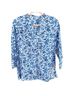 Talbots 100% Cotton Floral Blue White Blouse Size M - photo 2