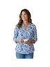 Talbots 100% Cotton Floral Blue White Blouse Size M - photo 1