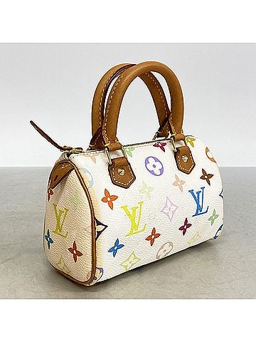 Louis Vuitton Louis Vuitton Monogram Multicolor Mini Speedy Handbag M92645 Blanc (Women's) (view 2)