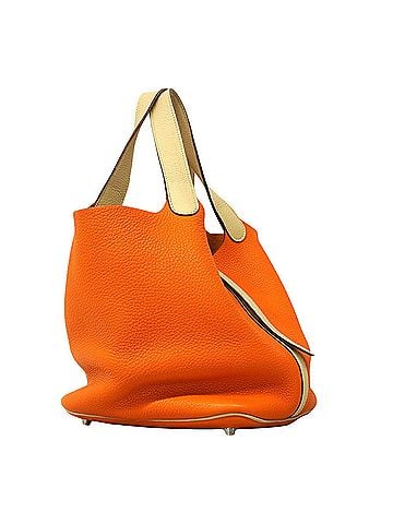Hermès Hermes Picotin MM Casaque handbag, Taurillon Clemence leather, orange, Parchment, ?M stamp, ladies'. (view 2)