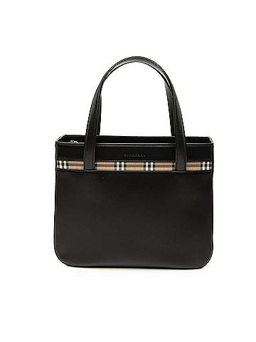 Burberry House Check Trimmed Leather Handbag (view 1)