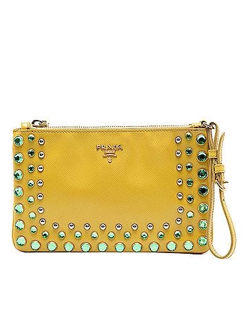 Prada Saffiano Vernice Bijoux Wristlet Clutch (view 1)