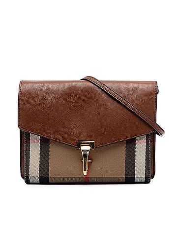 Burberry Small Leather and House Check Canvas Derby Macken Crossbody (view 1)