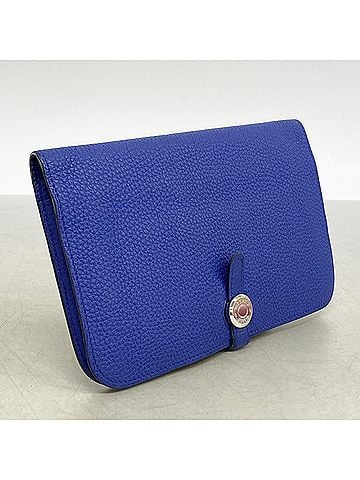 Hermès Hermes Dogon GM Long Wallet, Togo Leather, Blue Electric, T Stamp, Men's/Women's (view 2)