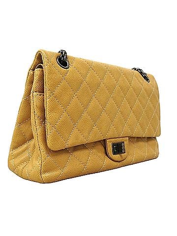 Chanel Chanel Shoulder Bag 2.55 Matelassé Double Flap Chain Caviar Leather Beige Women's (view 2)