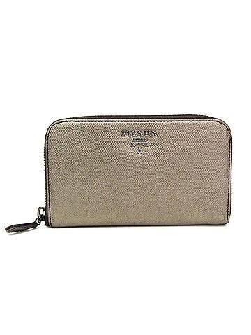 Prada Prada Saffiano Metal Round Zip Wallet 1M1157 Women's Leather Middle Wallet (bi-fold) Gold (view 1)
