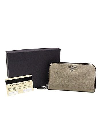 Prada Prada Saffiano Metal Round Zip Wallet 1M1157 Women's Leather Middle Wallet (bi-fold) Gold (view 2)