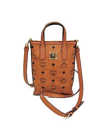 MCM MCM Cognac Visetos Aren MWRAASE03 Women's Leather,Coated Canvas Handbag,Shoulder Bag Light Brown (view 1)
