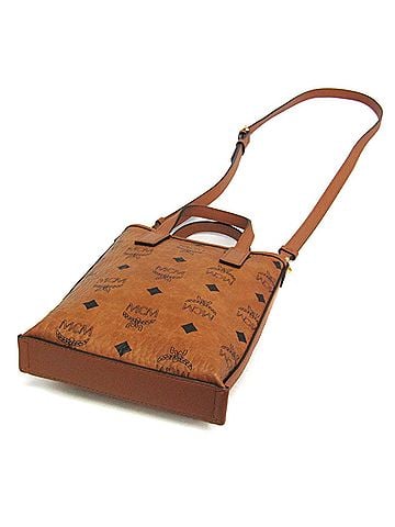 MCM MCM Cognac Visetos Aren MWRAASE03 Women's Leather,Coated Canvas Handbag,Shoulder Bag Light Brown (view 2)