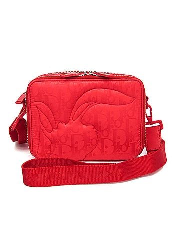 Christian Dior Christian Dior ERL Collaboration Mirage Women's Nylon,Leather Shoulder Bag Red Color (view 1)