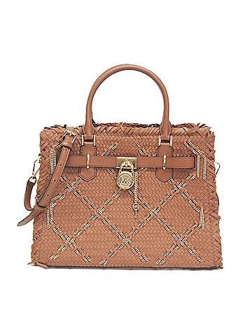 Michael Kors Michael Kors Hamilton Medium 35S2GHMS2L Women's Leather Shoulder Bag,Tote Bag Brown (view 1)