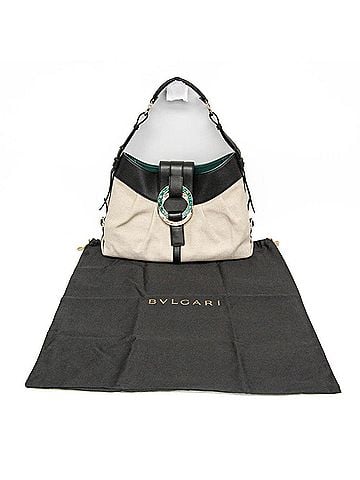 Bvlgari Bvlgari Chandra Women's Leather,Canvas Handbag,Shoulder Bag Black,Light Beige (view 2)