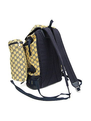 Gucci Gucci GG Canvas Heart Patch 562911 Men's GG Canvas,Leather Backpack Dark Navy,Yellow (view 2)
