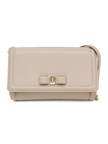 Salvatore Ferragamo Salvatore Ferragamo Vara AU-22 C940 Women's Leather Clutch Bag,Shoulder Bag Pink Beige (view 1)