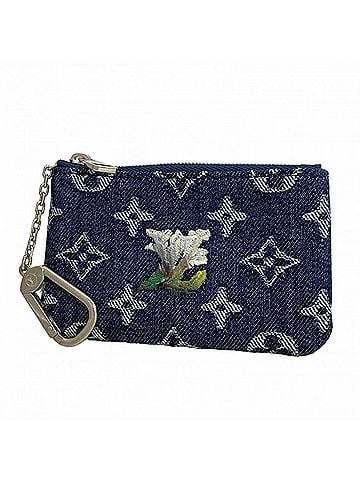 Louis Vuitton Louis Vuitton Monogram Flower Denim Pochette Clé Wallet/Coin Case M27561 Blue (Men's/Women's) (view 1)