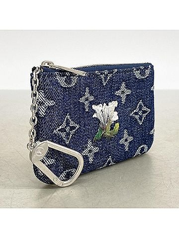 Louis Vuitton Louis Vuitton Monogram Flower Denim Pochette Clé Wallet/Coin Case M27561 Blue (Men's/Women's) (view 2)