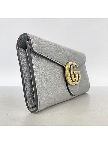 Gucci Gucci GG Marmont Long Wallet 400586 Leather Gray Women's (view 2)