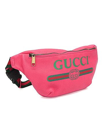 Gucci Gucci Logo Print 493869 Men,Women Leather Fanny Pack,Sling Bag Pink (view 1)
