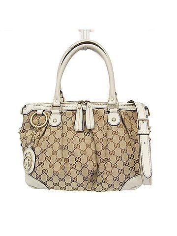 Gucci Gucci Sukey 247902 Women's Leather,GG Canvas Handbag,Shoulder Bag Beige,Off-white (view 1)