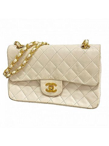 Chanel Chanel Matelassé Lambskin Shoulder Bag, White, Women's (view 1)