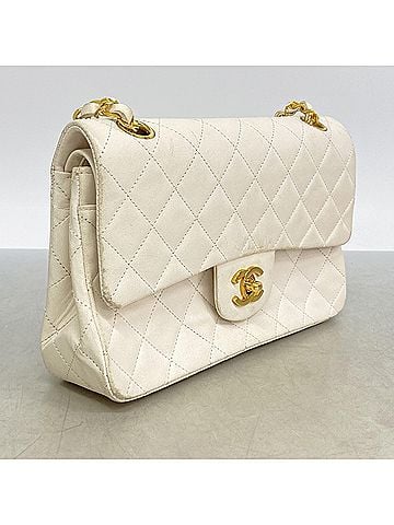 Chanel Chanel Matelassé Lambskin Shoulder Bag, White, Women's (view 2)