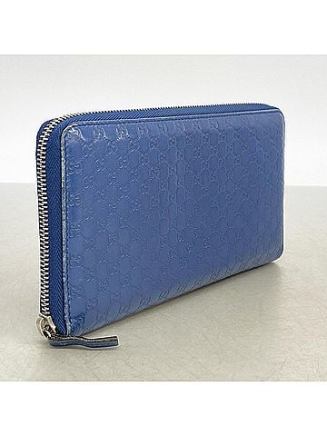 Gucci Gucci long wallet, Microguccissima, 233194, leather, blue, men's and women's. (view 2)