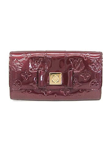 Louis Vuitton Louis Vuitton Monogram Vernis Sarah Ribbon Wallet M91497 Women's Monogram Vernis Long Wallet (bi-fold) Rouge Fauviste (view 1)
