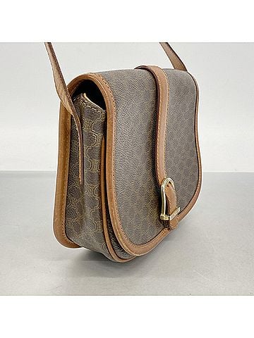 Céline Celine Macadam Shoulder Bag, Brown, Women's (view 2)