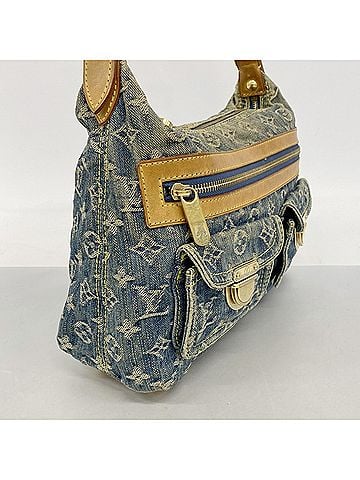 Louis Vuitton Louis Vuitton Monogram Denim Baggy PM Shoulder Bag M95049 Blue Women's (view 2)