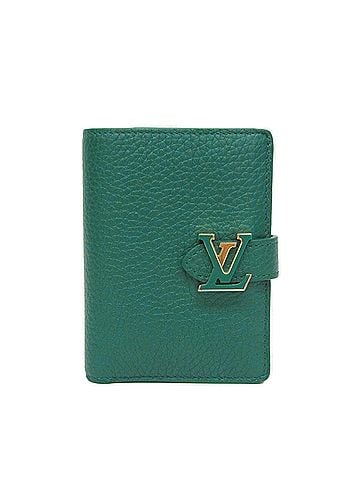 Louis Vuitton Louis Vuitton Taurillon Vertical Wallet Compact M82438 Women's  Taurillon Leather Wallet (bi-fold) Green (view 1)