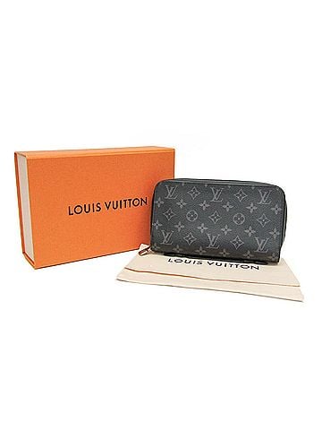 Louis Vuitton Louis Vuitton Monogram Eclipse Zippy XL M61698 Men's Monogram Eclipse Long Wallet (bi-fold) Black (view 2)