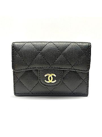 Chanel Chanel Classic Small Flap Wallet Matelassé Caviar Skin Black Tri-fold AP0230 CHANEL (view 1)
