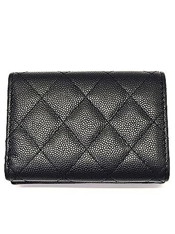 Chanel Chanel Classic Small Flap Wallet Matelassé Caviar Skin Black Tri-fold AP0230 CHANEL (view 2)