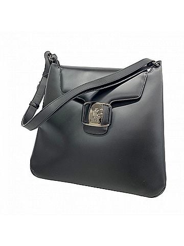 Salvatore Ferragamo Salvatore Ferragamo Vara Leather Shoulder Bag, Black, Women's (view 1)