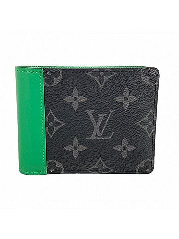 Louis Vuitton Louis Vuitton Monogram Eclipse Portefeuille Slender Wallet M25849 Black Bamboo Green Men's (view 1)