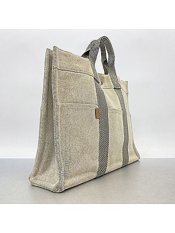 Hermès Hermes New Fourre-Tout MM Canvas Tote Bag, Gray, Men's & Women's (view 2)