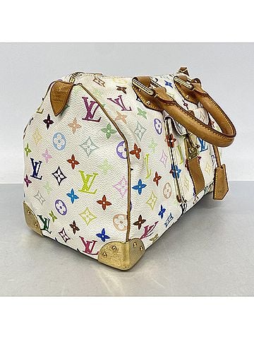 Louis Vuitton Louis Vuitton Monogram Multicolor Speedy 30 Handbag M92643 Blanc (Women's) (view 2)