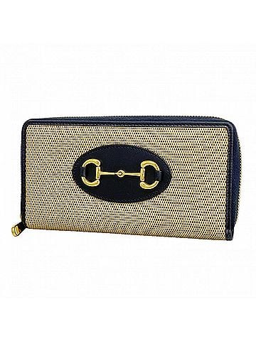 Gucci Gucci Long Wallet, Horsebit Design, 621889, Canvas, Navy Beige, Women's (view 1)