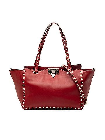 Valentino Small Leather Rockstud Trapeze Satchel (view 1)
