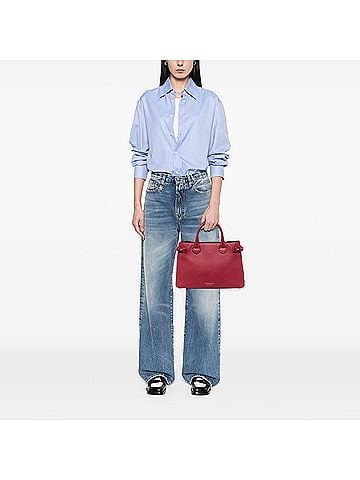 Burberry Medium Leather and House Check Banner Satchel (view 2)