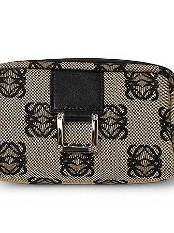 Loewe Loewe pouch, canvas Anagram design, beige, black. (view 2)