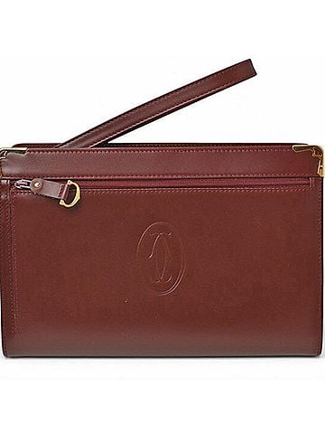 Cartier Cartier clutch bag, Must line, men's leather, burgundy. (view 1)