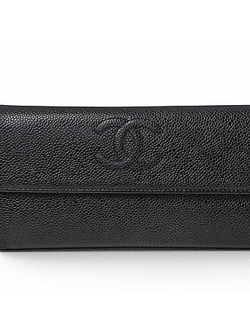 Chanel Chanel long wallet CHANEL A50070 caviar leather black Coco mark (view 1)