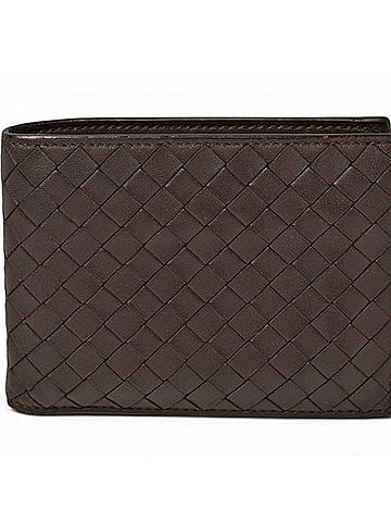 Bottega Veneta Bottega Veneta Bi-fold Wallet, Intrecciato, Dark Brown (view 2)