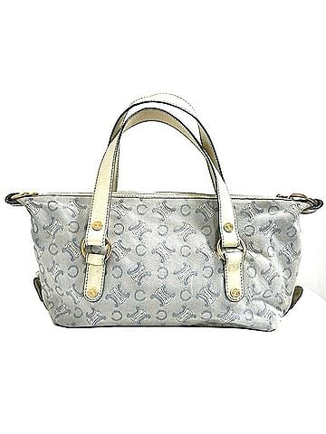 Céline Celine CELINE Tote Bag Light Blue White Canvas Women's Macadam (view 1)