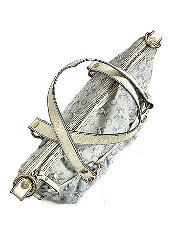 Céline Celine CELINE Tote Bag Light Blue White Canvas Women's Macadam (view 2)