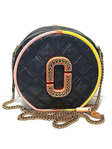 Marc Jacobs Marc Jacobs THE MARC JACOBS Women's Chain Shoulder Bag M0016202 002 Black (with yellow, pink, and orange trim) Gold Leather Hardware (view 1)