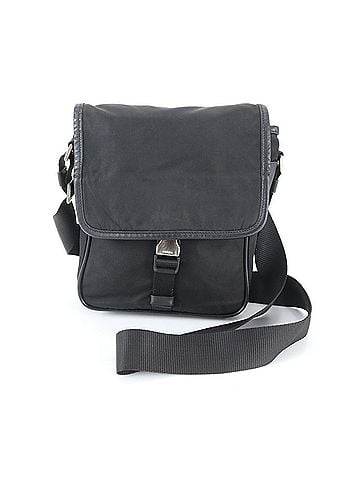 Prada Prada Tessuto Nylon Triangle Logo Leather Shoulder Bag Messenger Black Men's (view 1)
